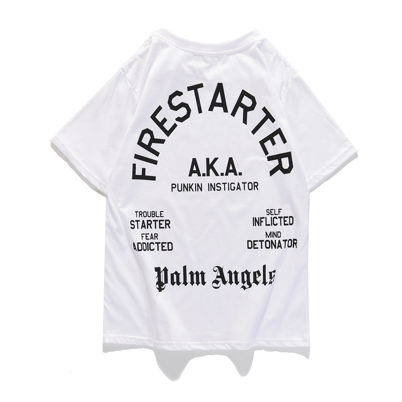 T-shirt casual con stampa fiamme