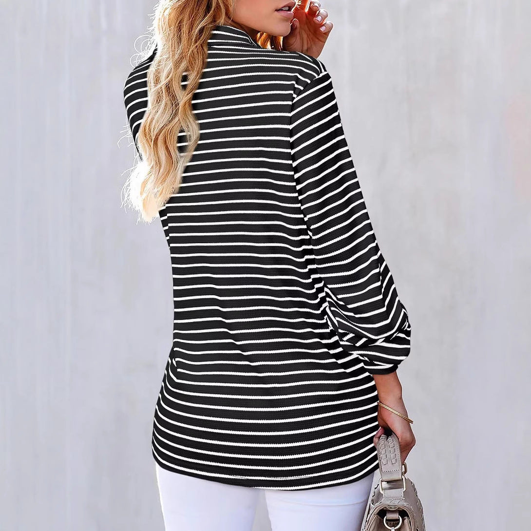 V-neck, Extra-stretch Long-sleeve Shirt