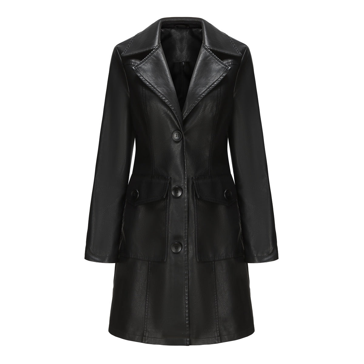 Cappotto Lungo in Pelle Trench alla Moda Capispalla da Donna
