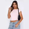 Top aderente versatile con orlo irregolare da donna