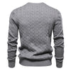 Maglione a Tinta Unita Ricamato in Maglia con Motivo Cervo