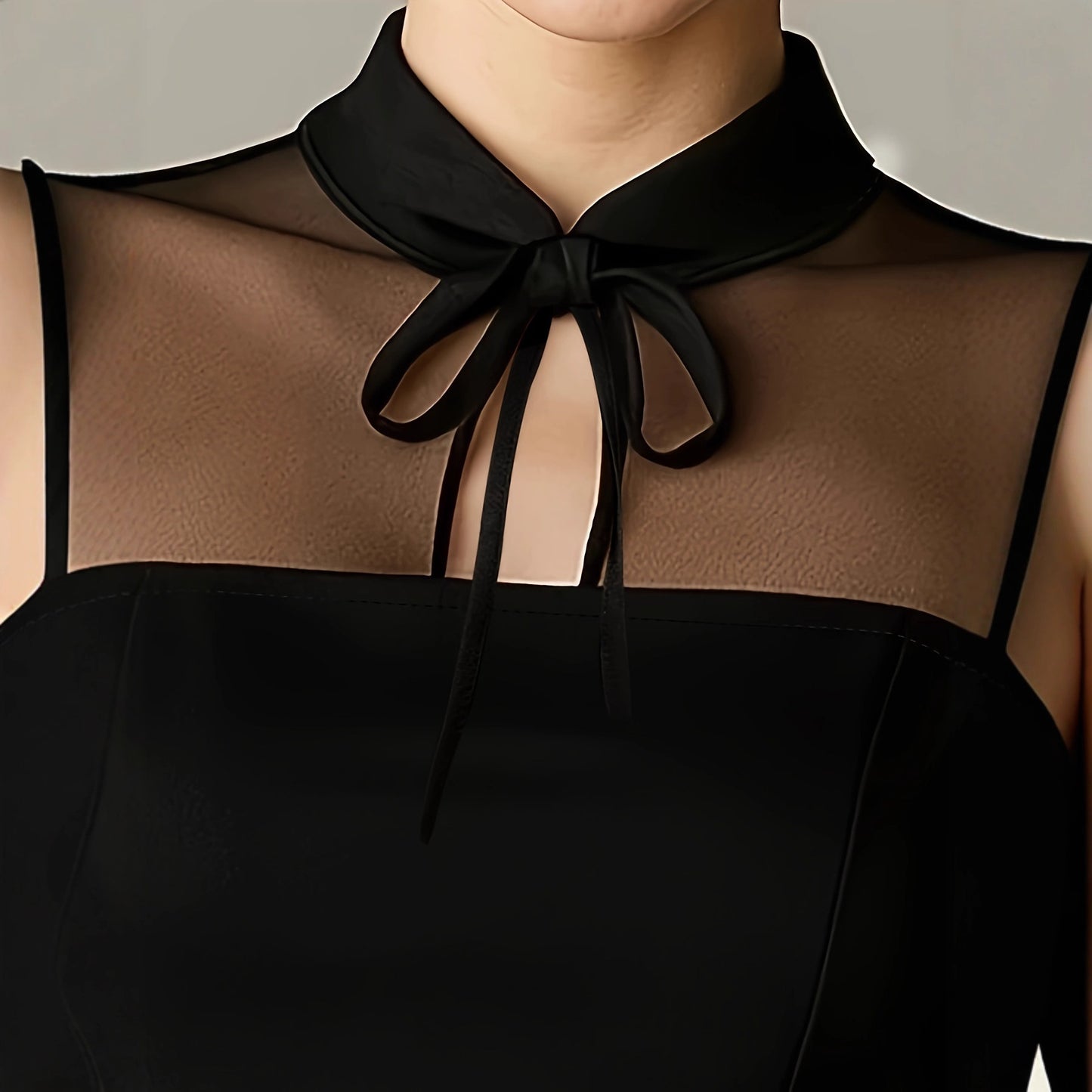 Stylish New Womens Blouse With An Elegant Puff-sleeve Neckline And Tie Detailing