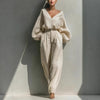Long-sleeve Loose-fitting Trendy Unisex Retro Cotton-linen Set