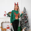 Cartoon Deer Christmas Sweater Pullover Long Sleeve