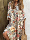Vestito a camicia da donna stampato a maniche corte