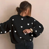 Heart Knitted Women's Leisure Pullover Sweater