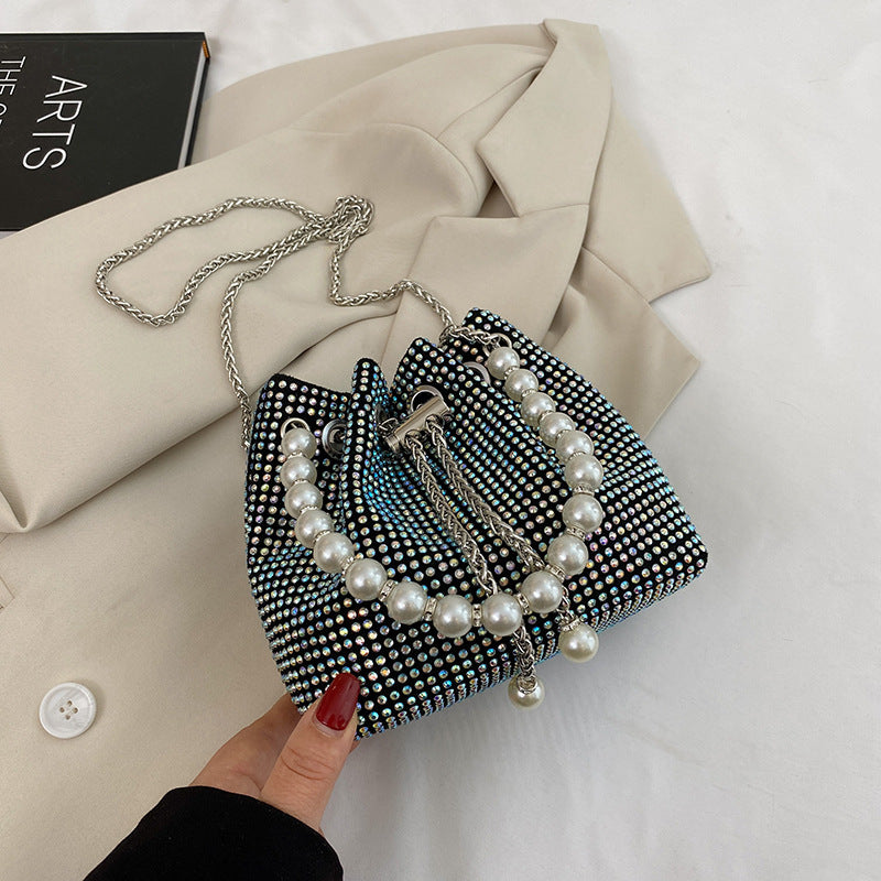 Fashion Light Diamond Shoulder Bag Western Style Chain Crossbody