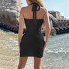 Womens Stylish Sexy Figure-hugging Halter Dress