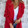 Women's Twist Knit Stitching Lapel Large Coat