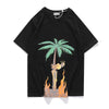 T-shirt casual con stampa fiamme