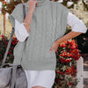 Woven Loose Pullover Turtleneck Sweater Women