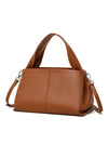 Female Solid Color Retro Texture Top Layer Cowhide Messenger Bag