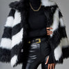 Lapel Contrast Color Minimalist Trendy Fur Coat