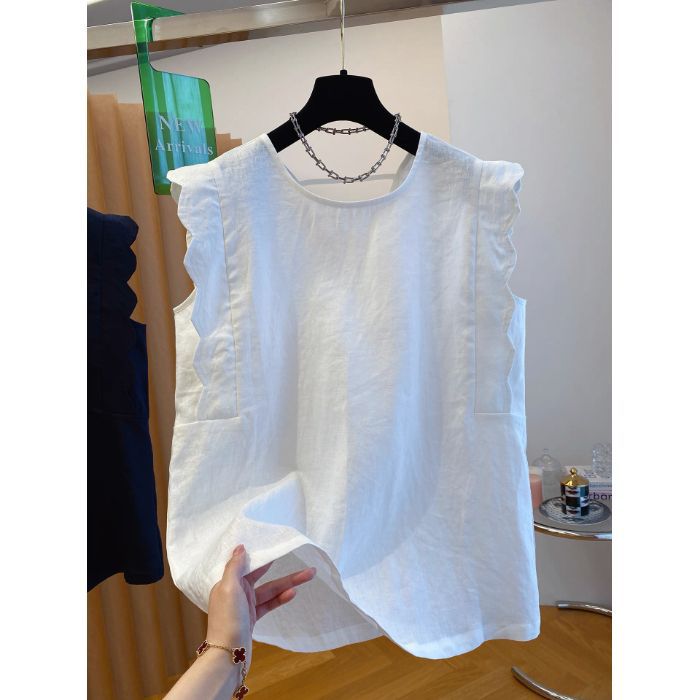 Top da donna gilet in lino retrò