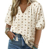 Bohemian Casual V-neck Short-sleeve Printed Blouse