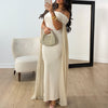 Womens Solid-Color Casual Bodycon Maxi Dress