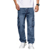 Light Blue Jeans Elastic Ankle Banded Pants