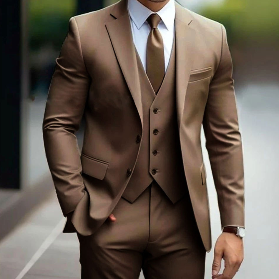 Abito Tre Pezzi da Uomo Business Casual per Sposo Matrimonio