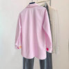 Camicia a maniche lunghe ricamata casual da donna