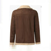 Winter Fur Integrated Thickened Zipper Faux Leather Men's Jacket