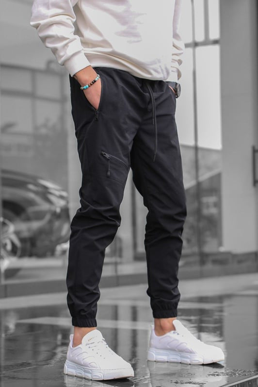 Men's Zipper Overalls Retro Casual Jogger Pants