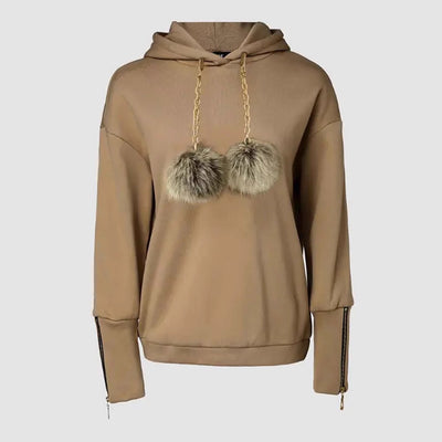 Fashionable Loose Light Brown Women's Sweater