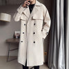 Beige Double Breasted Trench Coat For Men