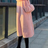 Women's Thick Faux Rabbit Fur Thick Mid-length Leather Fur Coat