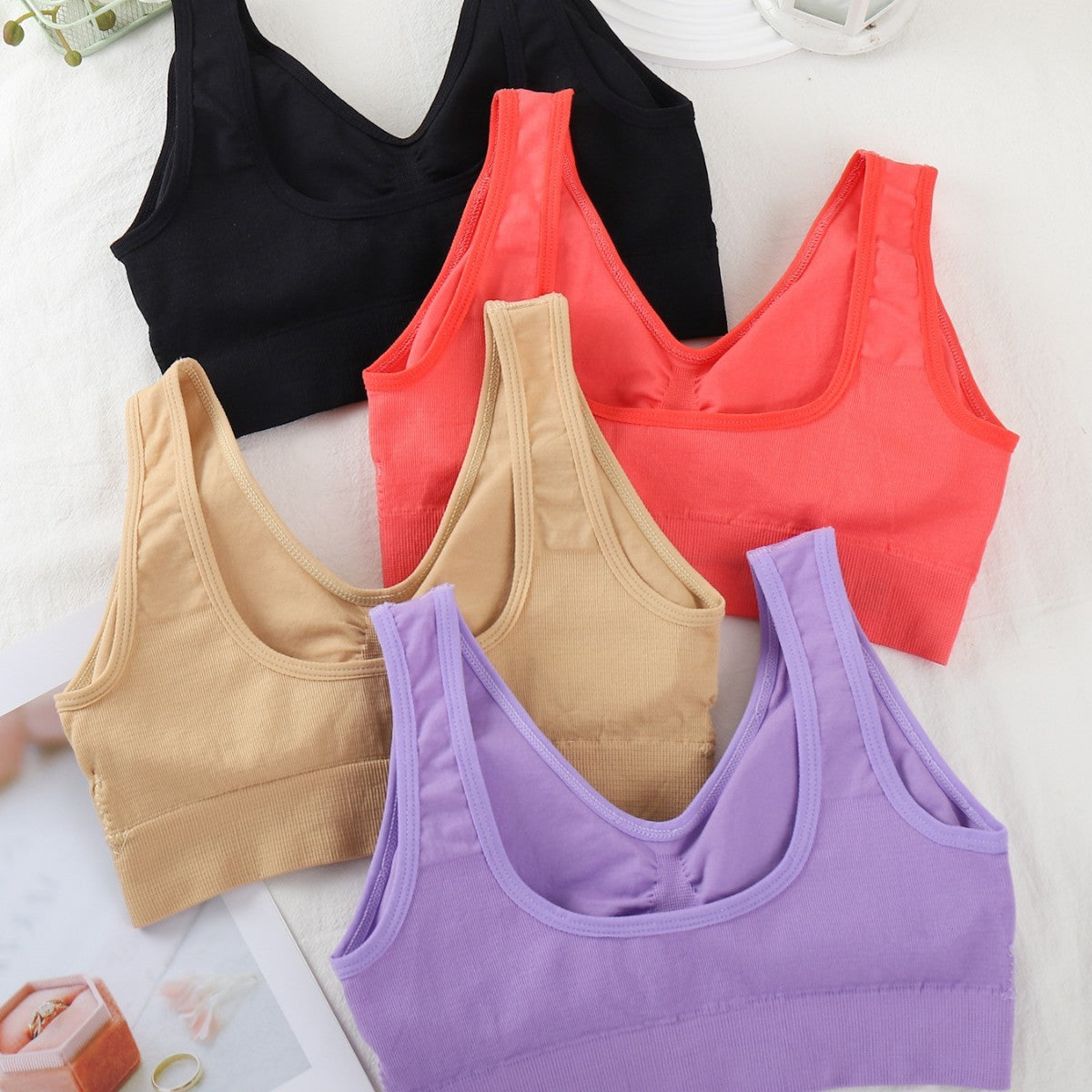 Canotta Yoga Sport Intimo Donna Corsa Push Up Senza Anello in Acciaio