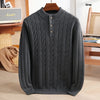 Men's Woolen Half Zipper Thick Casual Long-sleeved Sweater