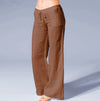 Women's High Waist Wide Leg Pants With Big Bell Pockets And Cotton And Linen Casual Pants