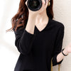 V-neck Long Sleeve Women's Knitwear Top