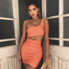 Mini Abito Sottile Monospalla Sexy Moda Vuoto Per Donna