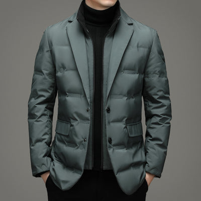 Winter Men's Cold-proof Down Jacket Coat Suit Scarf Collar
