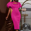 Stylish And Elegant Hollow Out Puff Sleeve Dress
