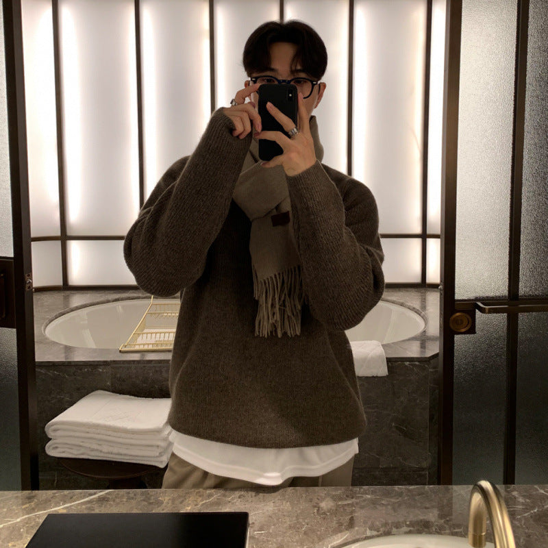 Maglione girocollo ampio e semplice da uomo