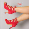 Black And Red Medium High Heels Soft Sole Modern Dance