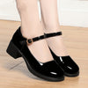 Short Waist Low Cut Small Heel Shoes Mary Jane Leather Shoes