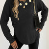 Women's Crochet Patchwork Round Neck Comfort And Casual Sweater