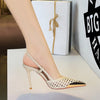 Décolleté slingback eleganti con punta a spillo e finitura metallica