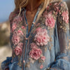 Camicia da donna semplice con colletto alla moda e casual