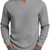 Men's Slim-fit Casual Long-sleeve V-neck Top