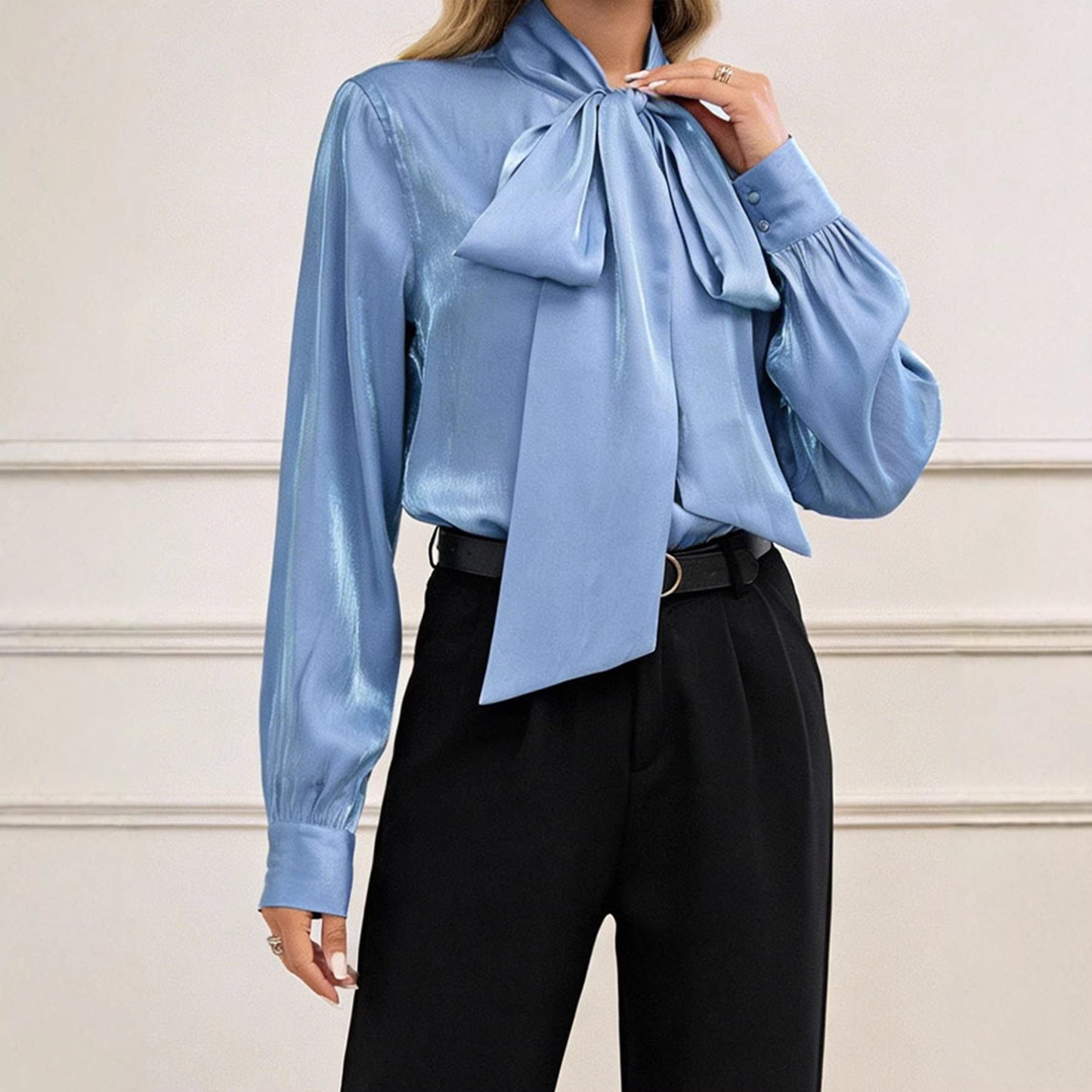 Top a Maniche Lunghe Elegante e Minimalista da Donna