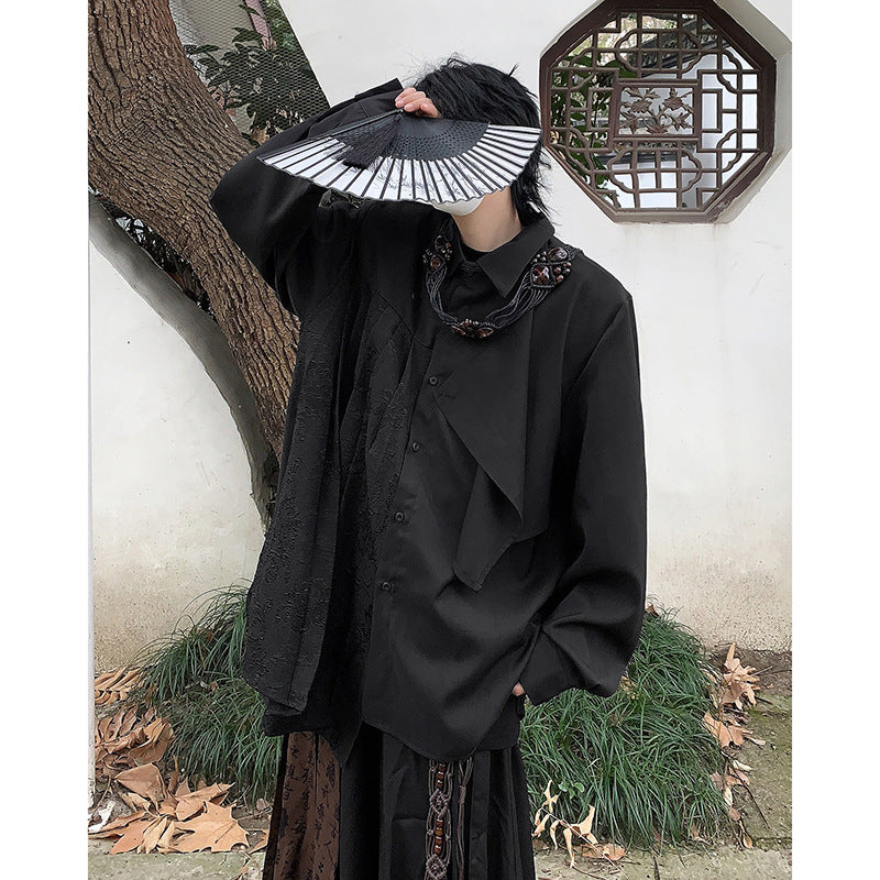 Spring Men's Design Pleated Shirt