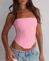Top da donna asimmetrico a fascia con cinghie e vita attillata alla moda