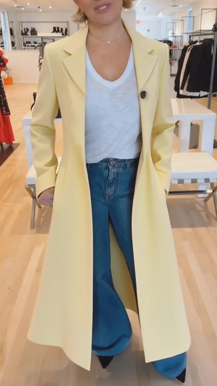 Cappotto da donna con revers e stampa leopardata, trench casual, abbigliamento da donna