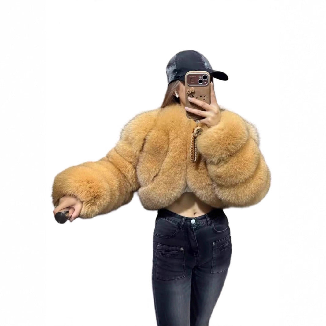 Short Stitching Winter Warm All-matching Top Jacket