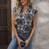 Estate Nuovo Stile Alla Moda Top Largo con Stampa Scollo a V e Maniche a Kimono