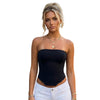 Top da donna asimmetrico a fascia con cinghie e vita attillata alla moda