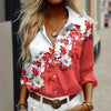 New Womens Delicate Floral Print Long Sleeve Shirt